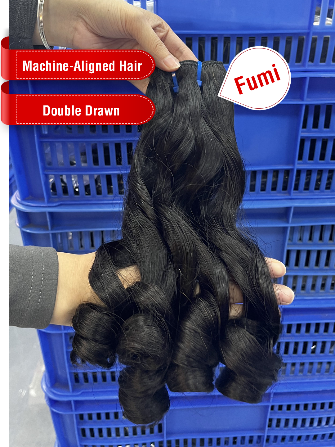 Machine-Aligned Hair Natural Color Bundle - Double Drawn