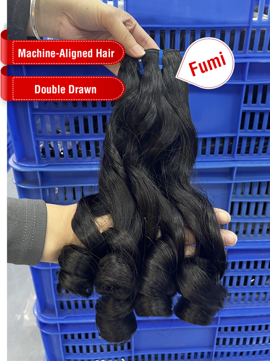 Machine-Aligned Hair Natural Color Bundle - Double Drawn