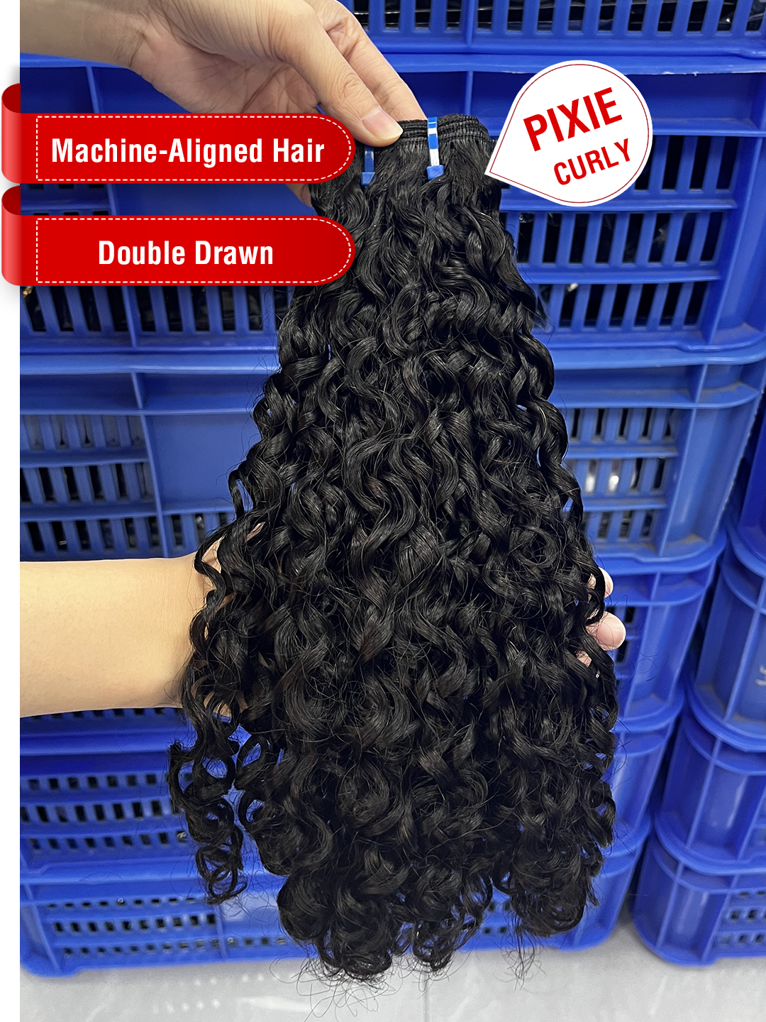 Machine-Aligned Hair Natural Color Bundle - Double Drawn