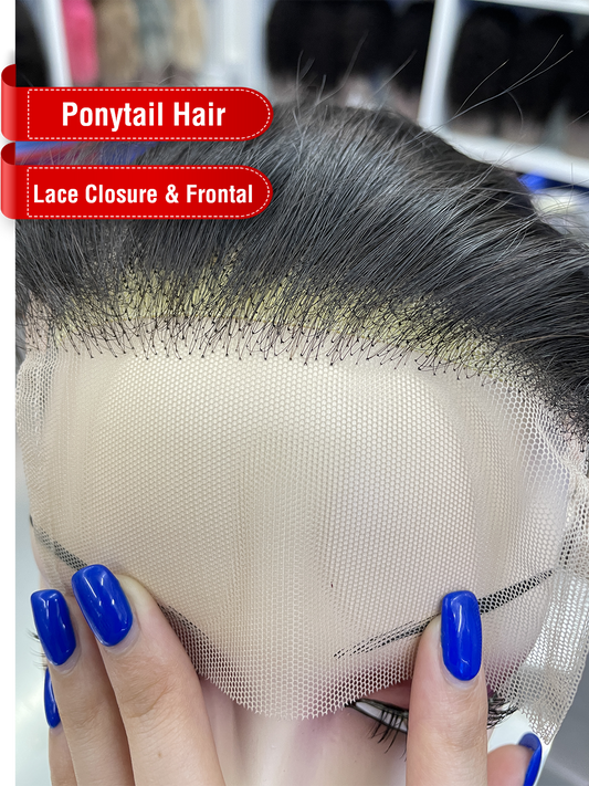 Ponytail Hair Natural Color Lace Closure/Frontal