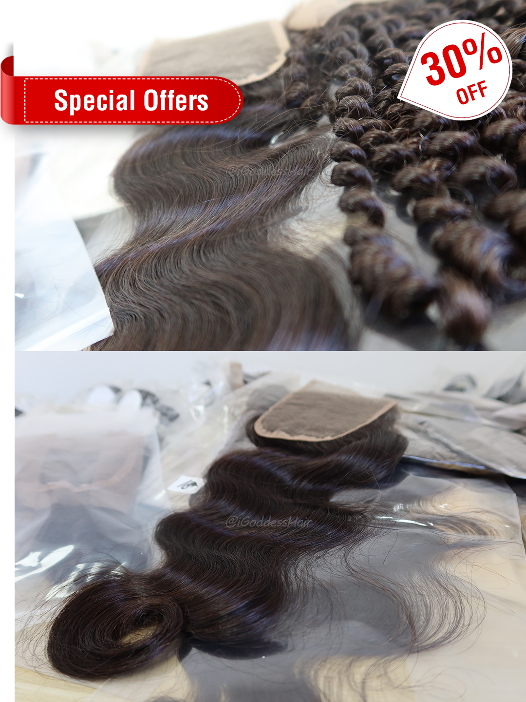 Ponytail Hair Natural Color Swiss Lace (Medium Brown) Lace Piece