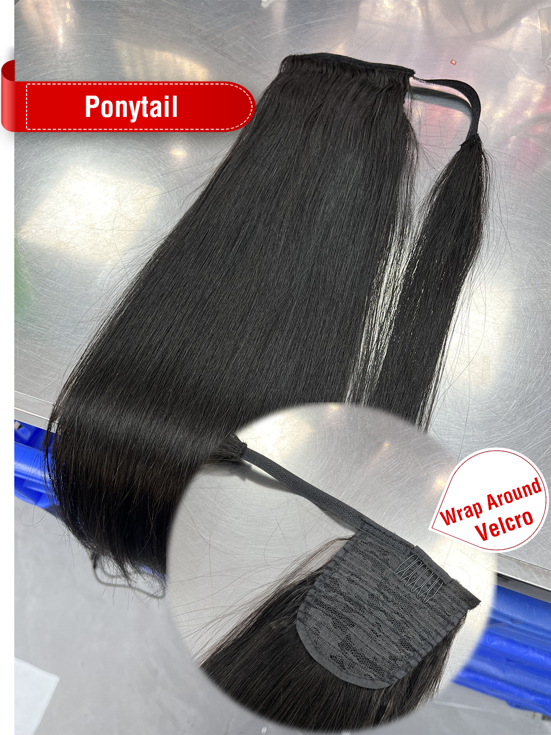 Drawstring/Wrap Around Velcro Ponytail