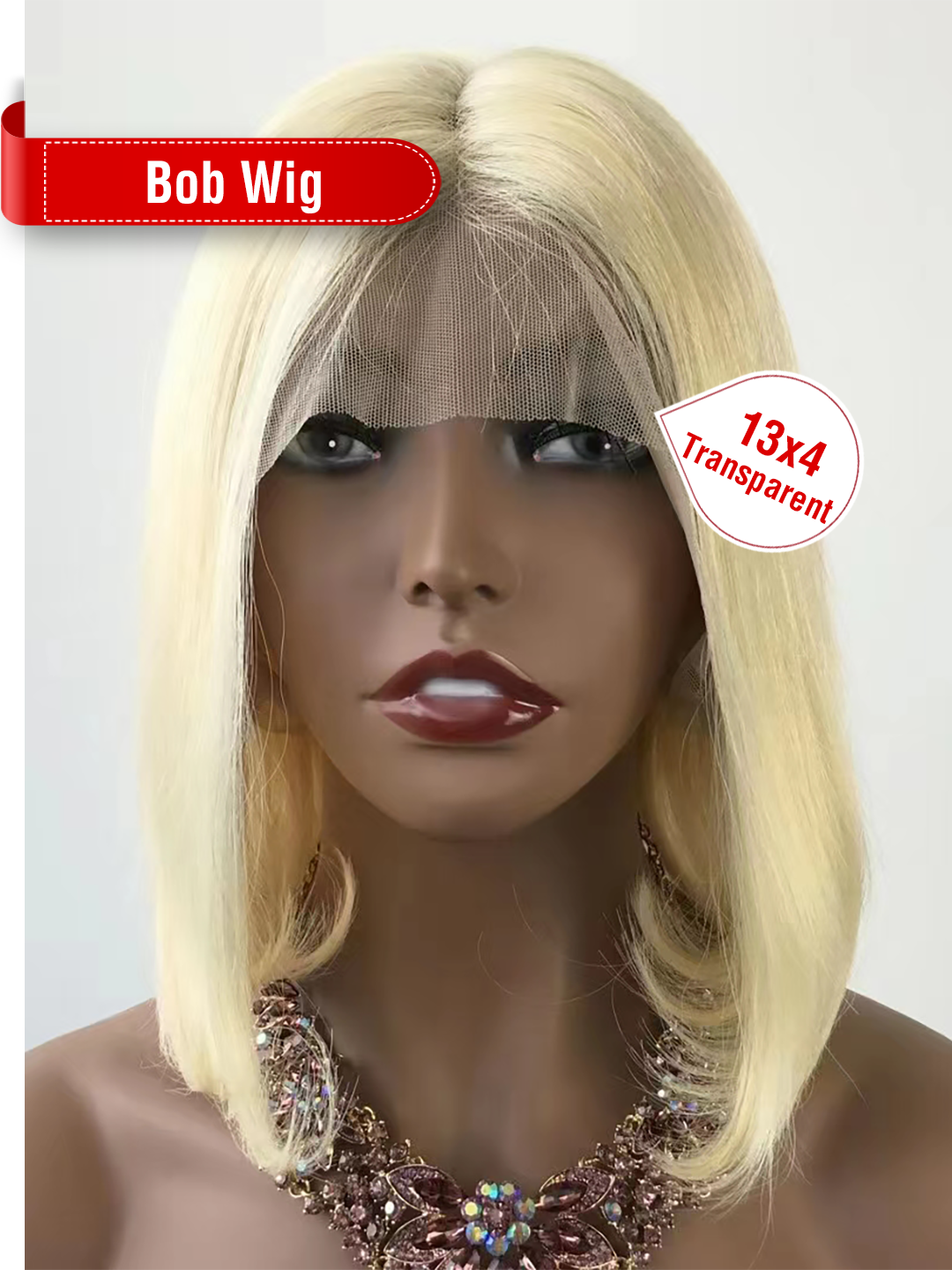 Color 613# 13x4 Transparent Lace Bob Wig