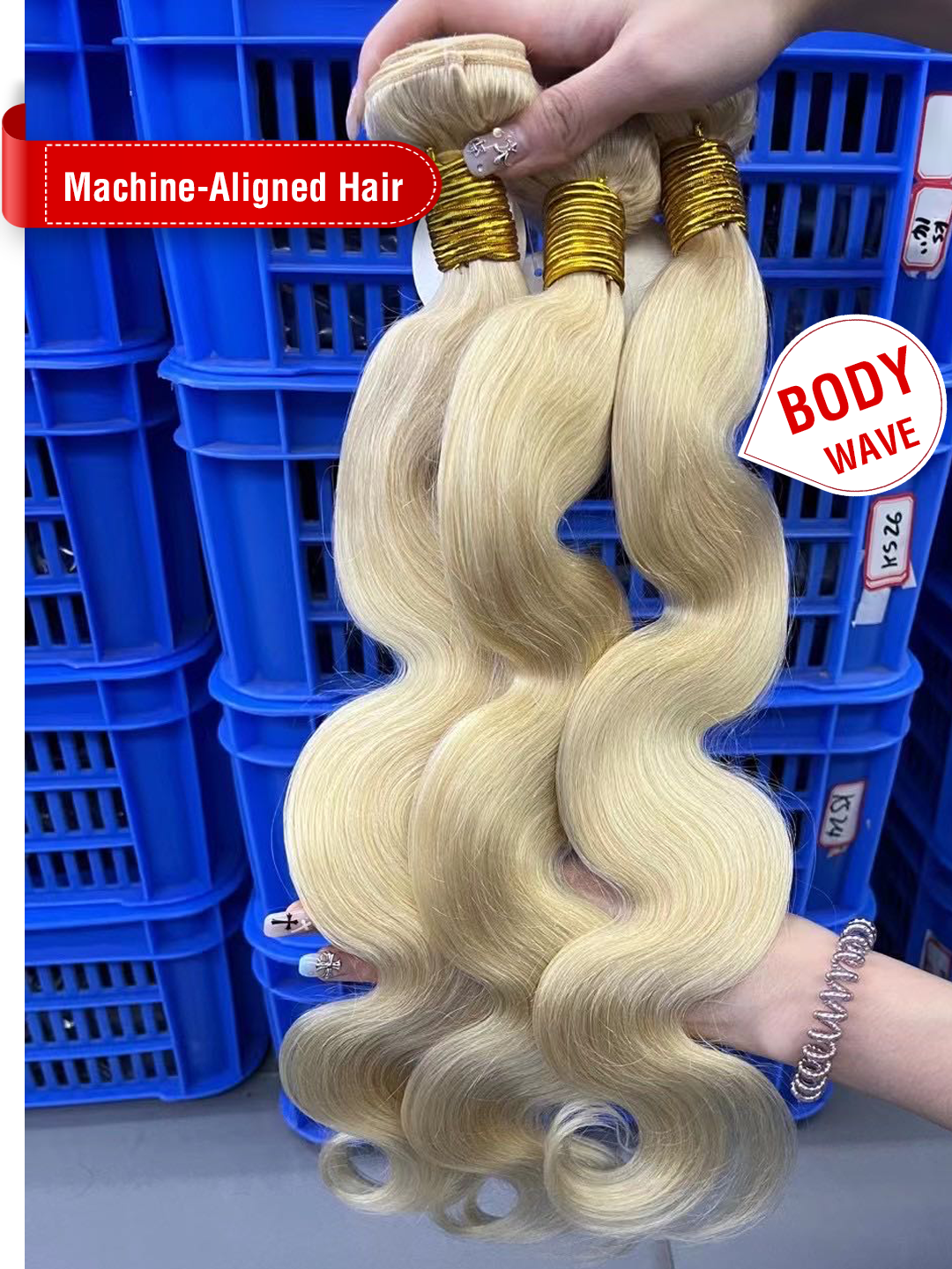 Machine-Aligned Hair Color 613# Bundle