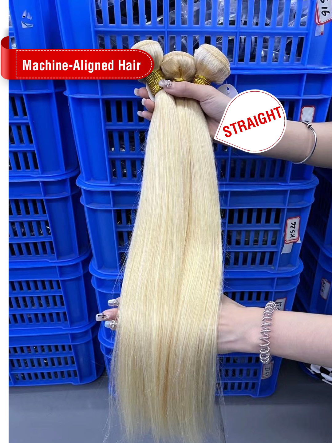 Machine-Aligned Hair Color 613# Bundle