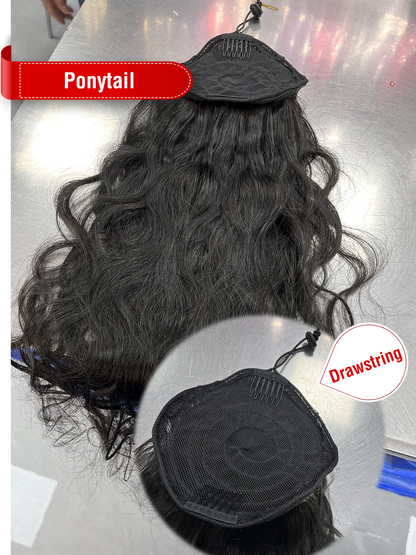 Drawstring/Wrap Around Velcro Ponytail