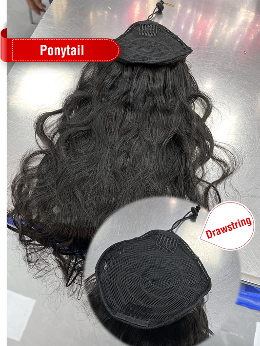 Drawstring/Wrap Around Velcro Ponytail