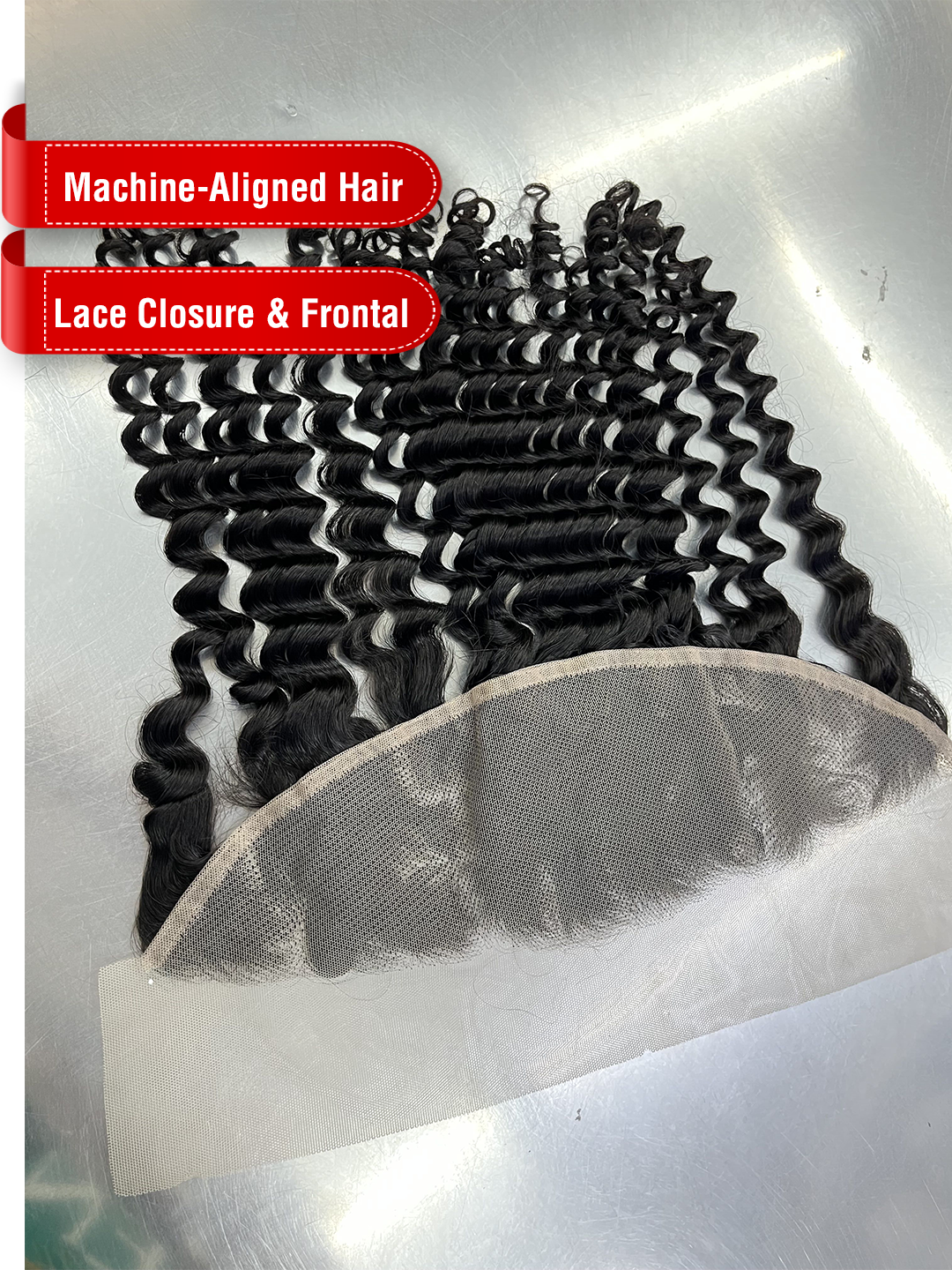 Machine-Aligned Hair Natural Color Lace Closure/Frontal