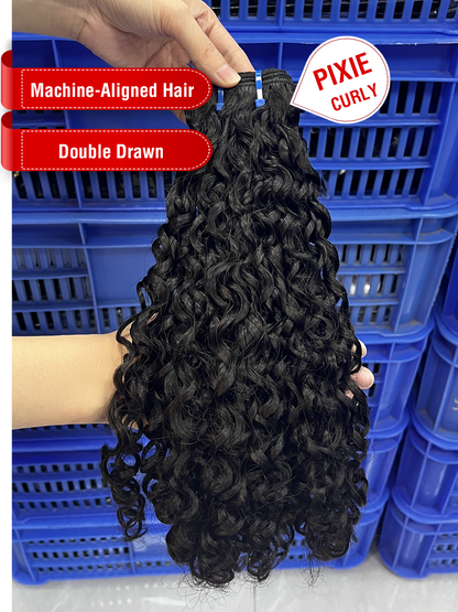 Machine-Aligned Hair Natural Color Bundle - Double Drawn