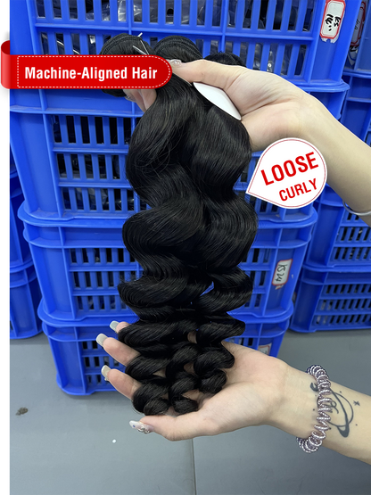 Machine-Aligned Hair Natural Color Bundle