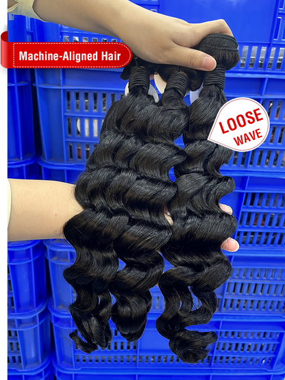 Machine-Aligned Hair Natural Color Bundle