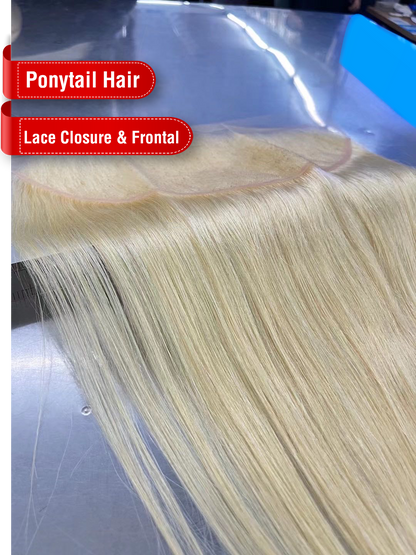 Ponytail Hair Color 613# Lace Closure/Frontal