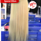 Ponytail Hair Color 613# Straight 13x4 Transparent Lace Frontal Wig