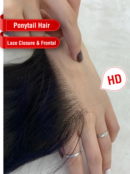 Ponytail Hair Natural Color Lace Closure/Frontal