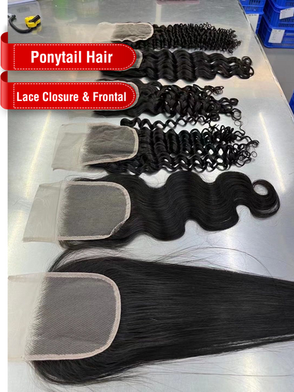Ponytail Hair Natural Color Lace Closure/Frontal