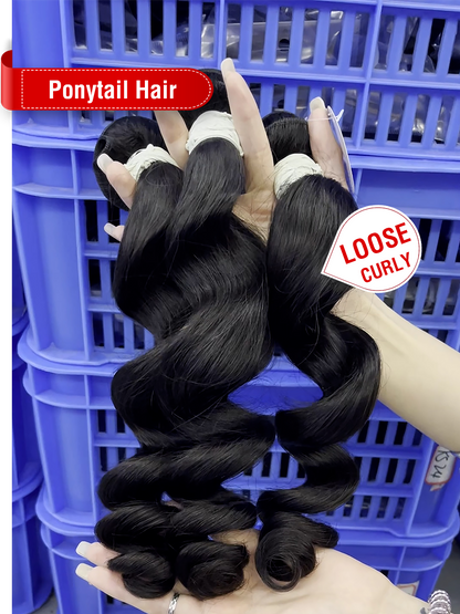 Ponytail Hair Natural Color Bundle