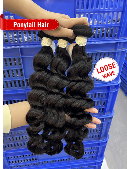 Ponytail Hair Natural Color Bundle