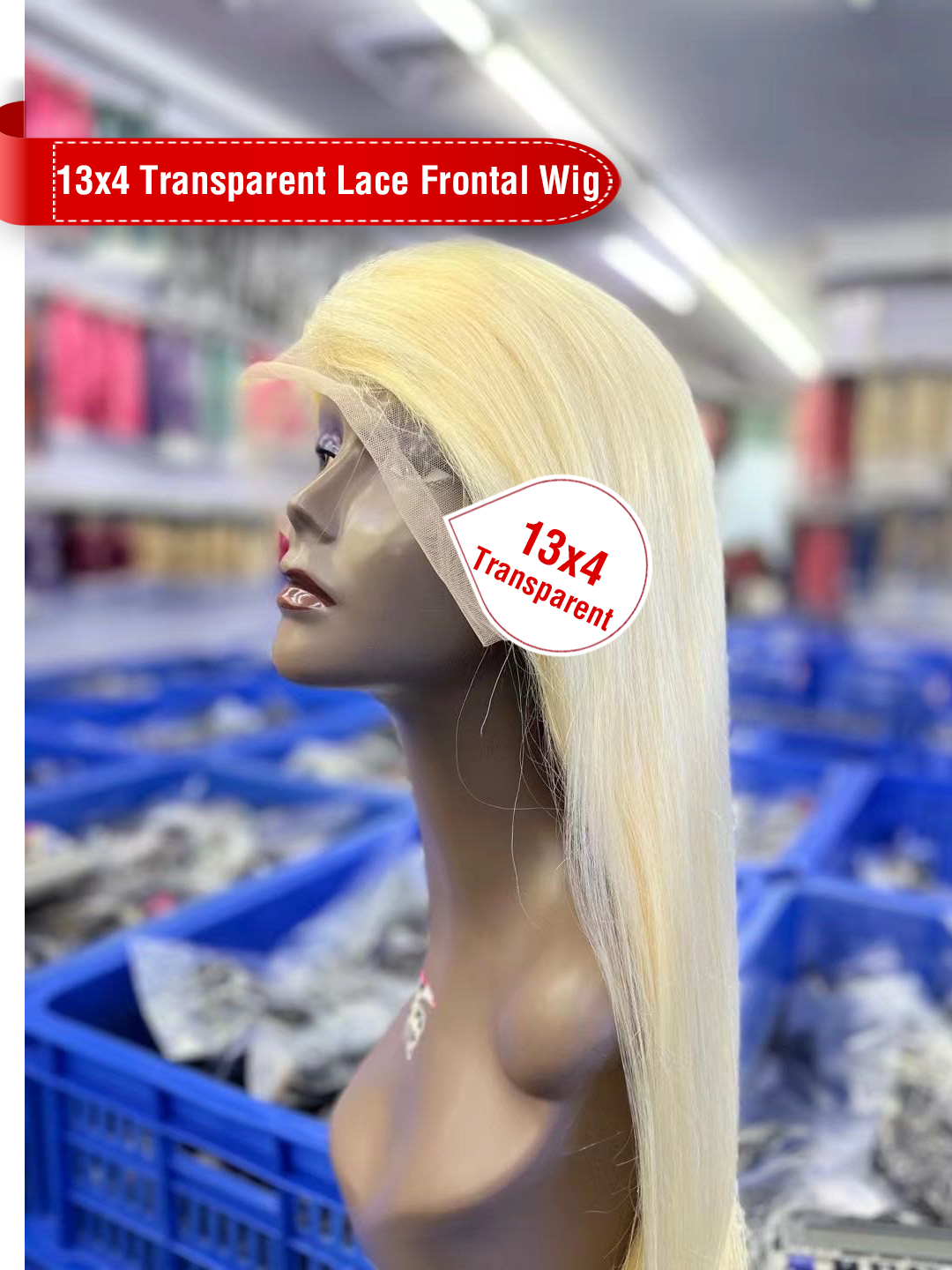 Color 613# 13x4 Transparent Lace Frontal Wig