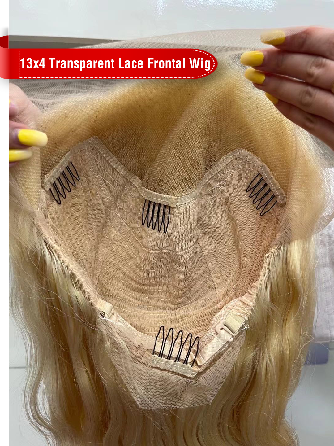 Color 613# 13x4 Transparent Lace Frontal Wig
