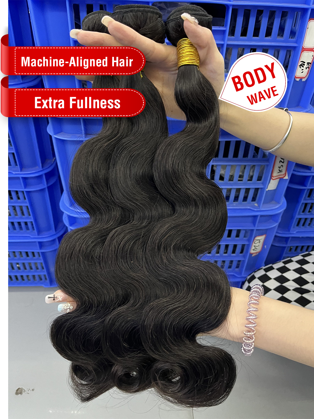Machine-Aligned Hair Natural Color Bundle - Extra Fullness