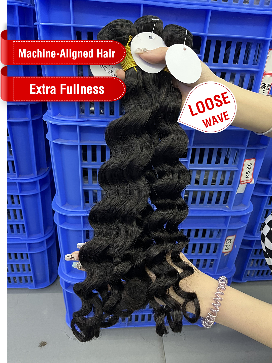 Machine-Aligned Hair Natural Color Bundle - Extra Fullness