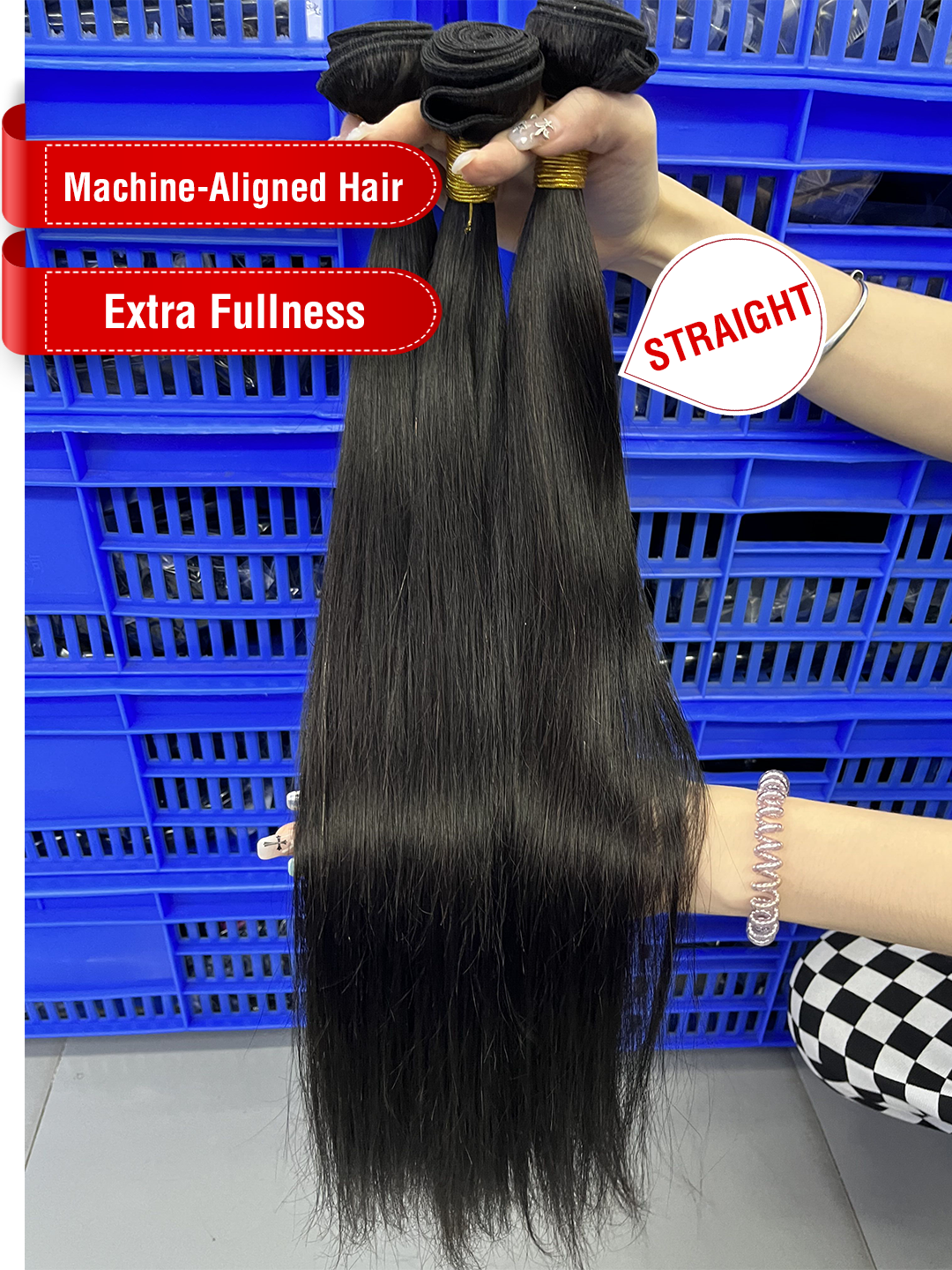 Machine-Aligned Hair Natural Color Bundle - Extra Fullness