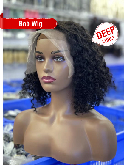 Natural Color 13x4 Transparent Lace Bob Wig