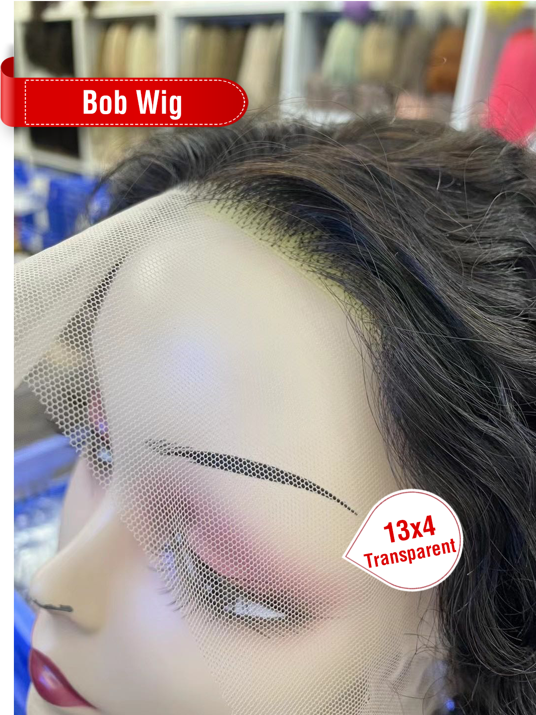 Natural Color 13x4 Transparent Lace Bob Wig